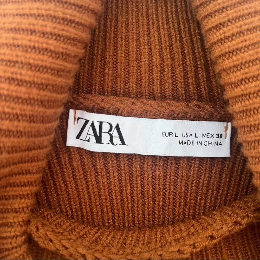 ZARA Rust Turtleneck Sweater with Tie Sleeves - Image 8