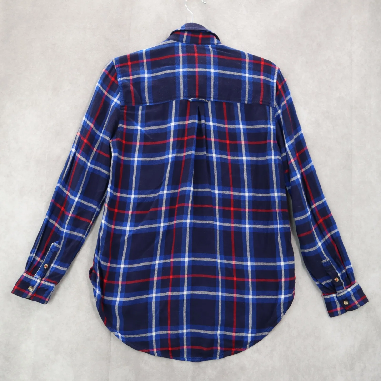 American Eagle Outfitters Boyfriend Fit Blue Flannel Plaid Lumberjack Rugged XS - Image 2