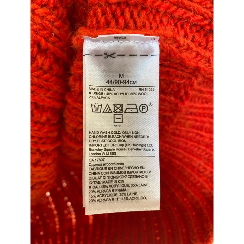 Banana Republic Italian Yarn Red Wool Alpaca Turtleneck Sweater Quiet Luxury - Image 5