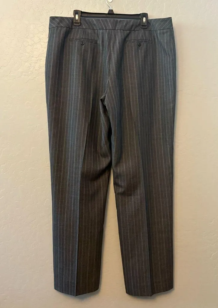 Pendleton 100% virgin wool gray white pinstripe dress pants size 18 - Image 10