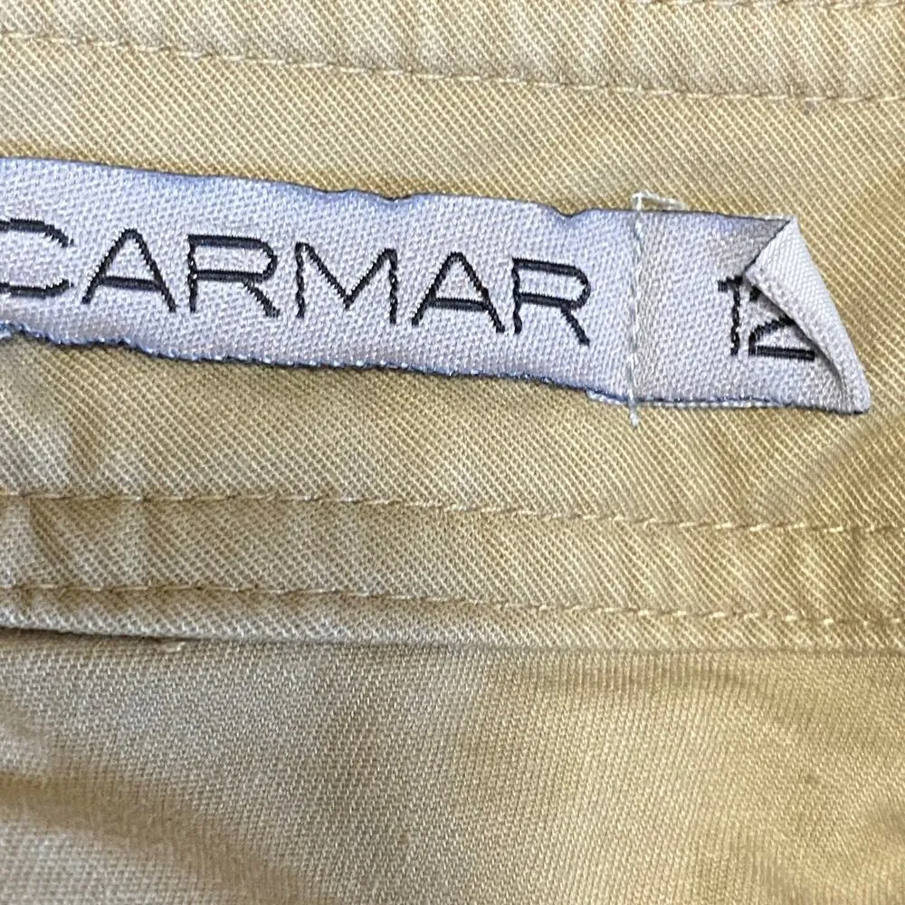 LF Carmar Taupe Khaki Black Cotton Blend Belted Mini Skirt Women's Size 12 NWT - Image 7