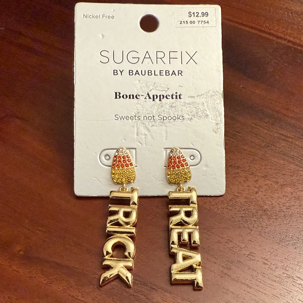 Sugarfix by Baublebar Candy Corn Gold Trick Treat Earrings New - Image 5
