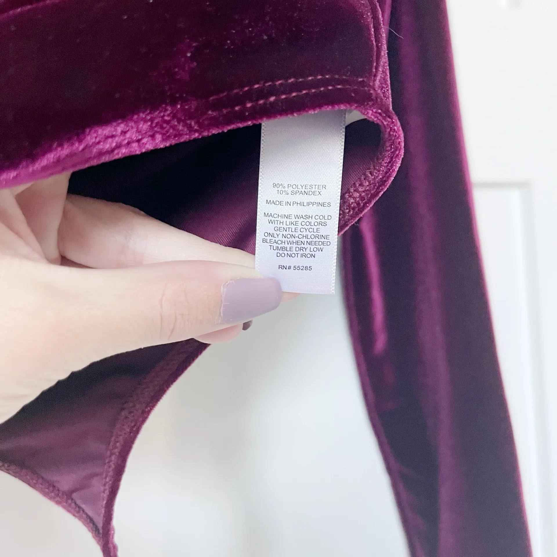 EXPRESS Velvet Deep V-Neck Long Sleeve Bodysuit - Image 9