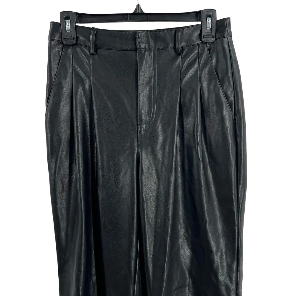 7FAMK Seven For All Mankind Vegan Leather Wide Leg Pant Small - Image 2