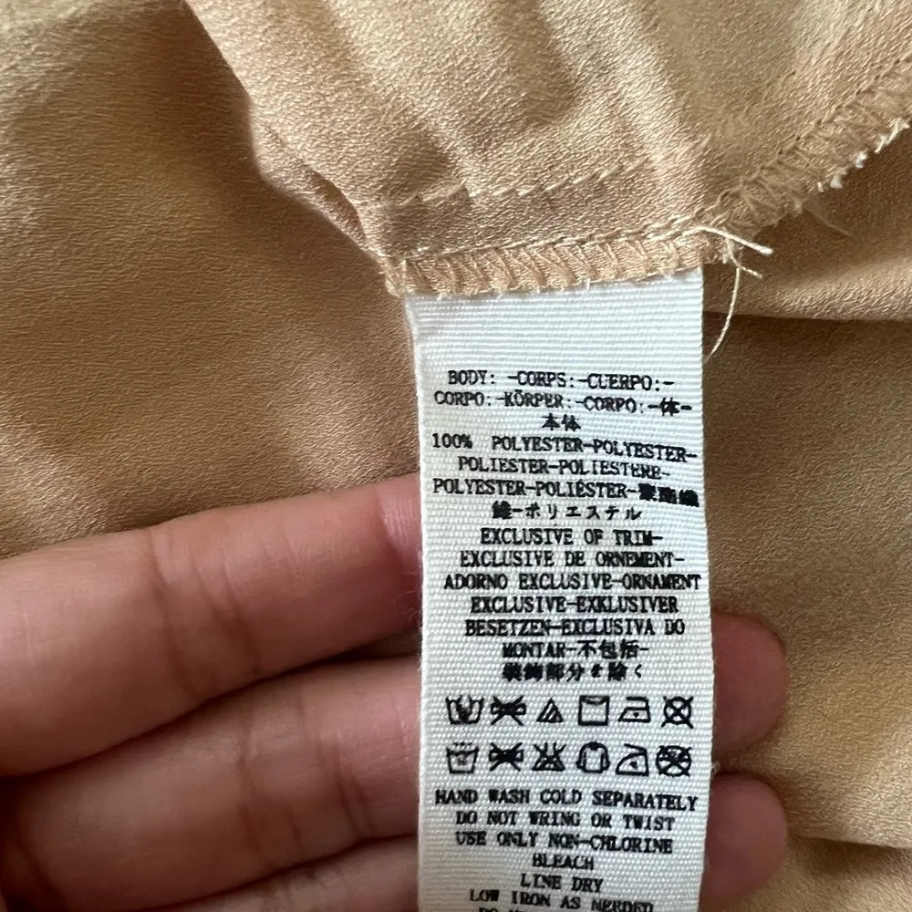 FREE PEOPLE Lace Long Sleeve Tunic Dress Yellow Sz L - Image 7