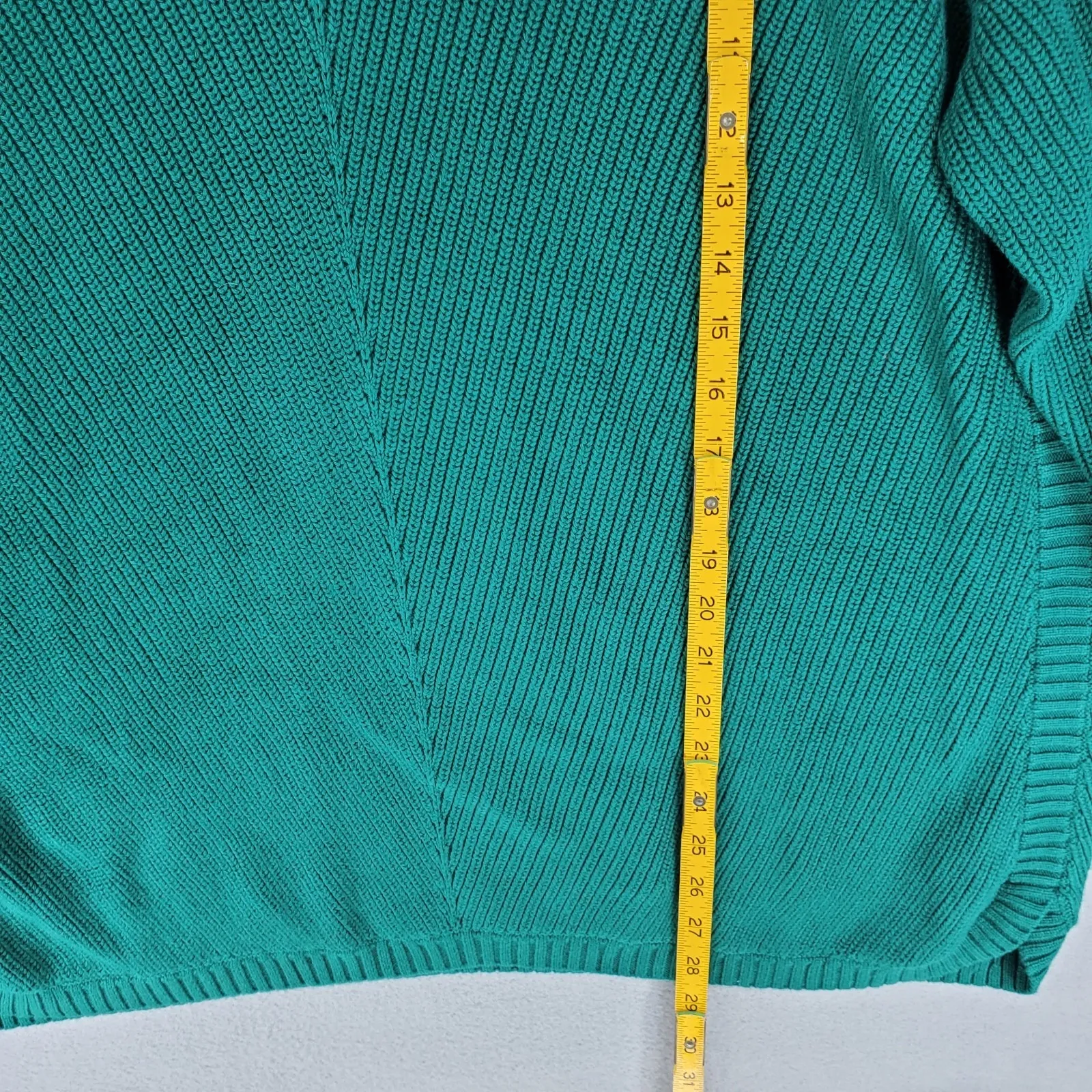 New Talbots Tunic Cotton Sweater Plus 2Xp Green Knit Long Sleeve Mock Neck Modal - Image 6