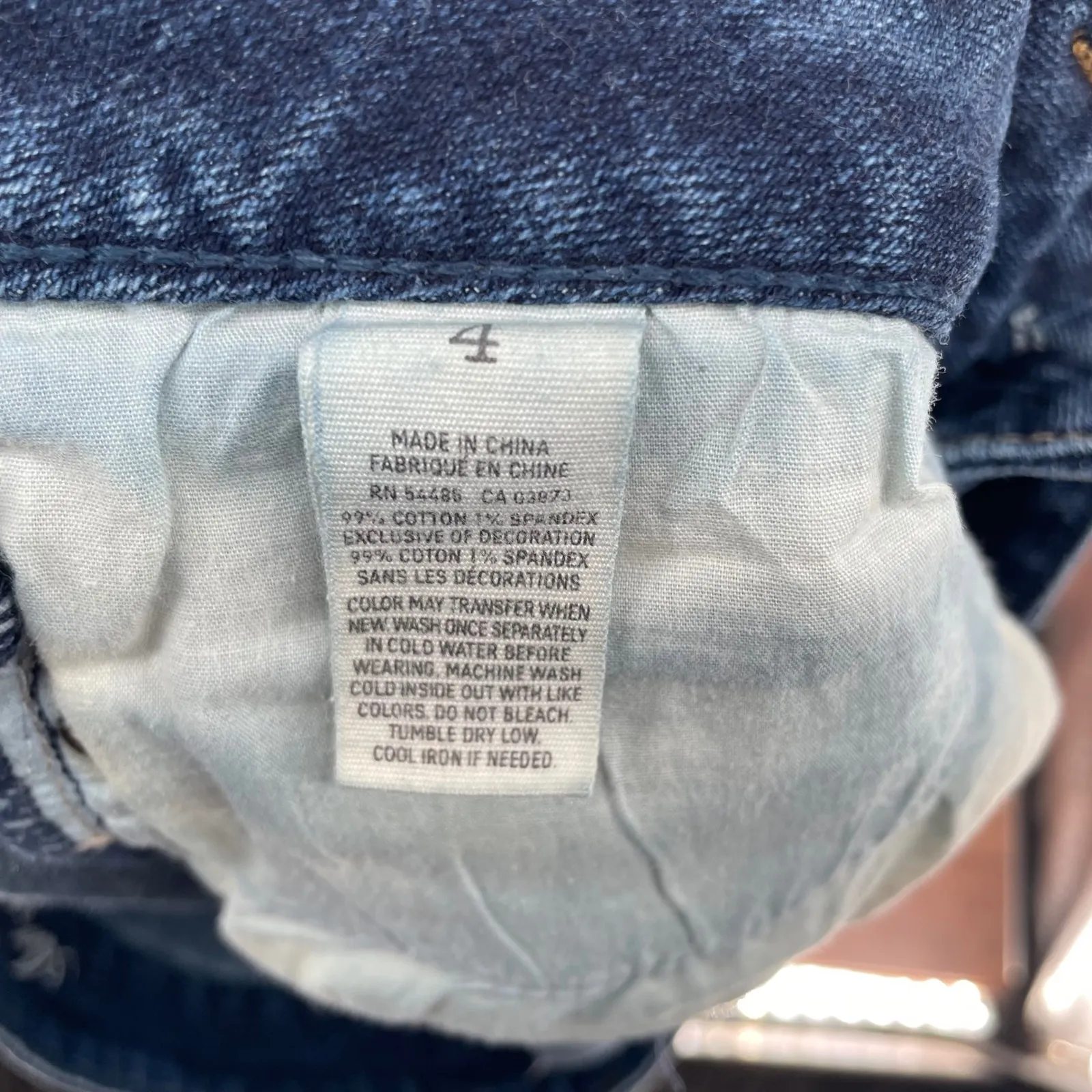 American Eagle Outfitters Womens Denim Cutoff Shorts Size 4 Blue Stretch Cuffed - Image 4