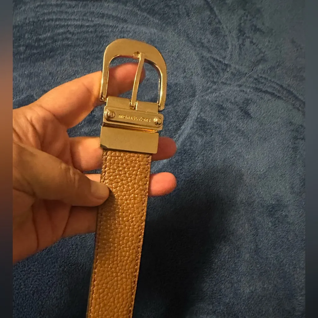 Michael Kors Gold and Tan Women's Belt - Image 4