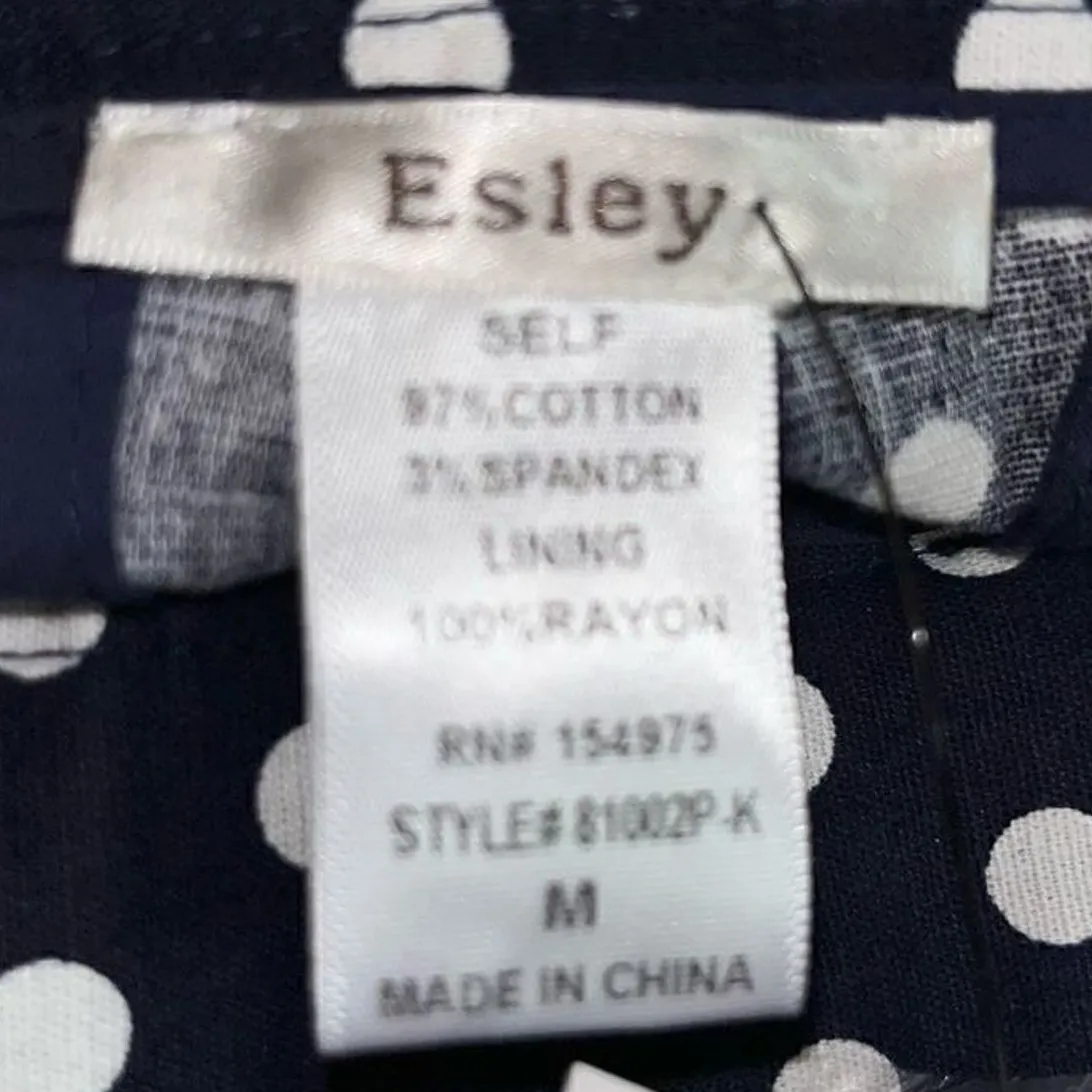 Esley navy white polka dot boutique lined pants NWT‎ - Image 4