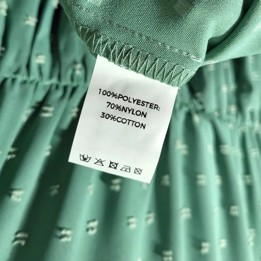 NWT BloomChic Swiss Dot Crochet Short Sleeves Belted Midi Dress in Mint Green - Image 10