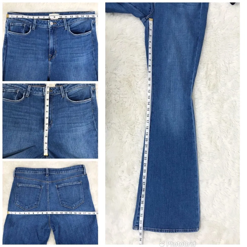 L’AGENCE Bell High Rise Flare Jeans High Waist Slim Fit‎ Medium Wash Size 31 - Image 13