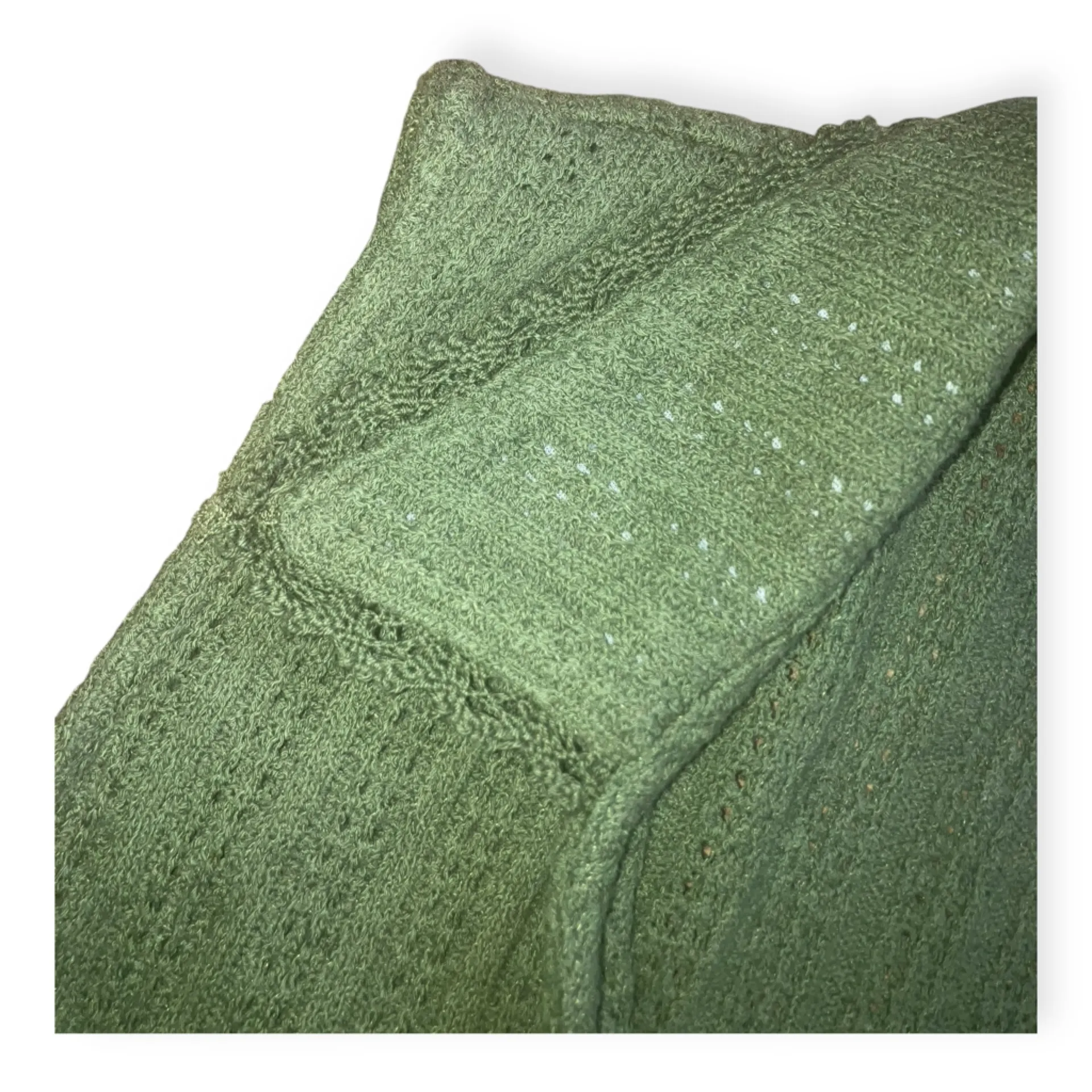Madewell Womens Green Crochet-Knit V-Neck Sweater Vest - Image 4