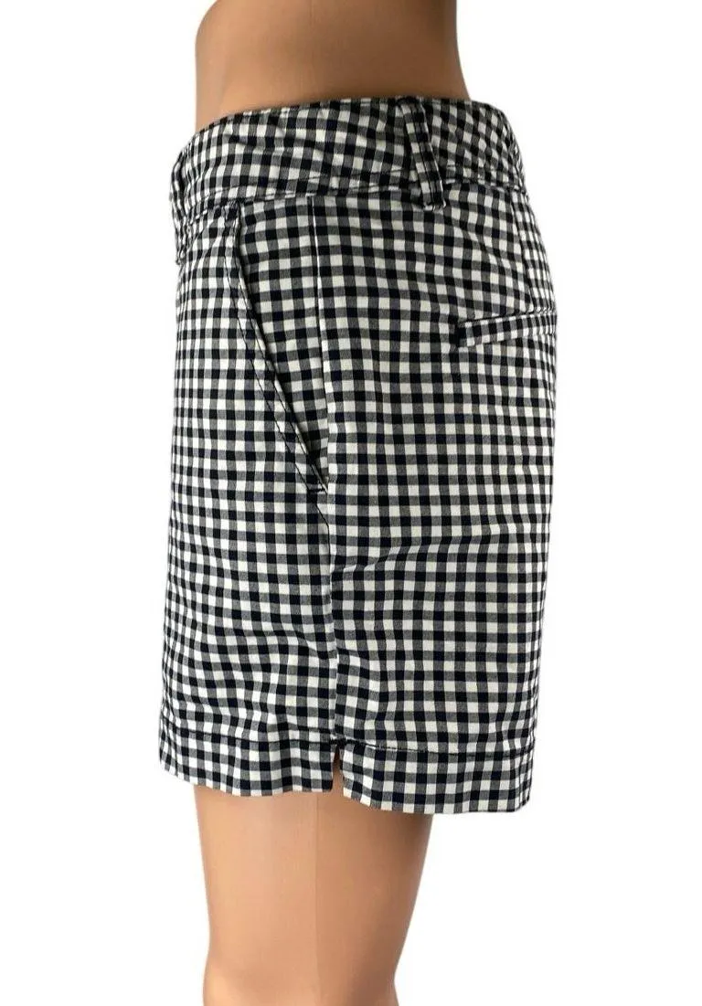 Gap The City Black White Gingham Checkered Mid Rise Casual Mini Shorts Size 4 - Image 2