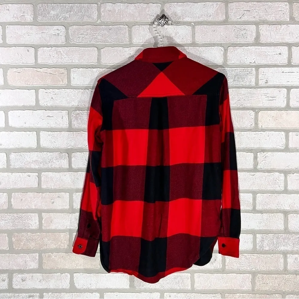 Athleta Heat Gen Flannel 2.0 Canyon Red & Black Plaid Long Sleeve Shirt Size XS - Image 7