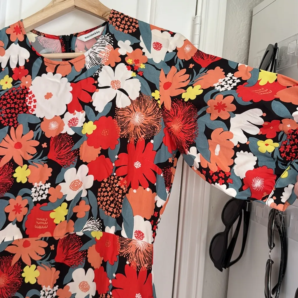 Marimekko Absidi floral midi dress Red Size 4 - Image 13