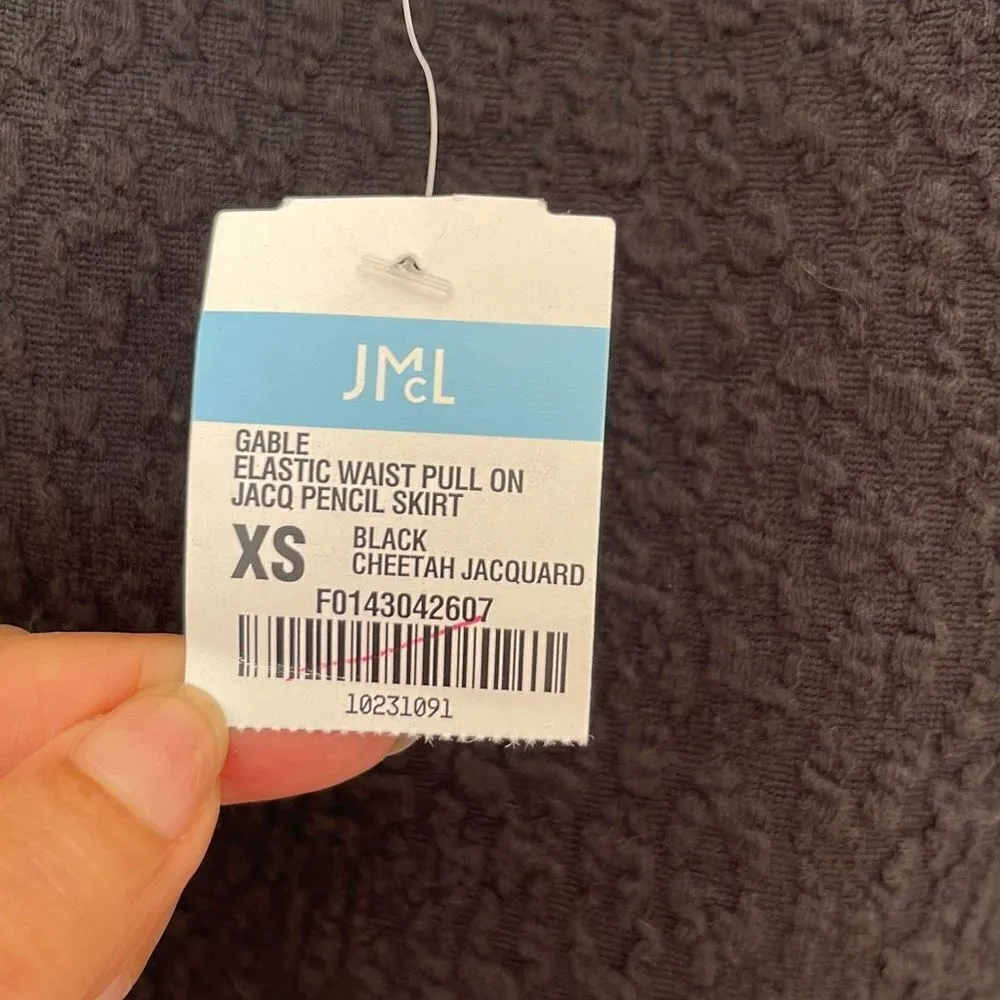 J Mclaughlin Womens Cheetah Jacquard Gable Skirt Pencil Straight Black‎ Size XS - Image 5