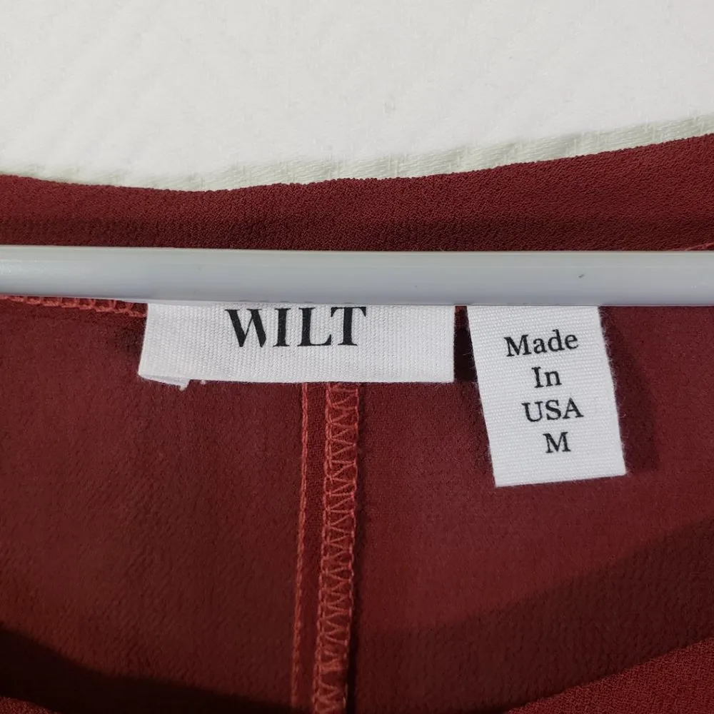 WILT Women's Medium Red Solid Tunic, Semi - Image 4