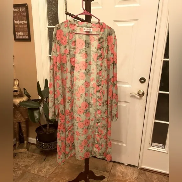 Inka FLORAL DUSTER Green Size XL - Image 9