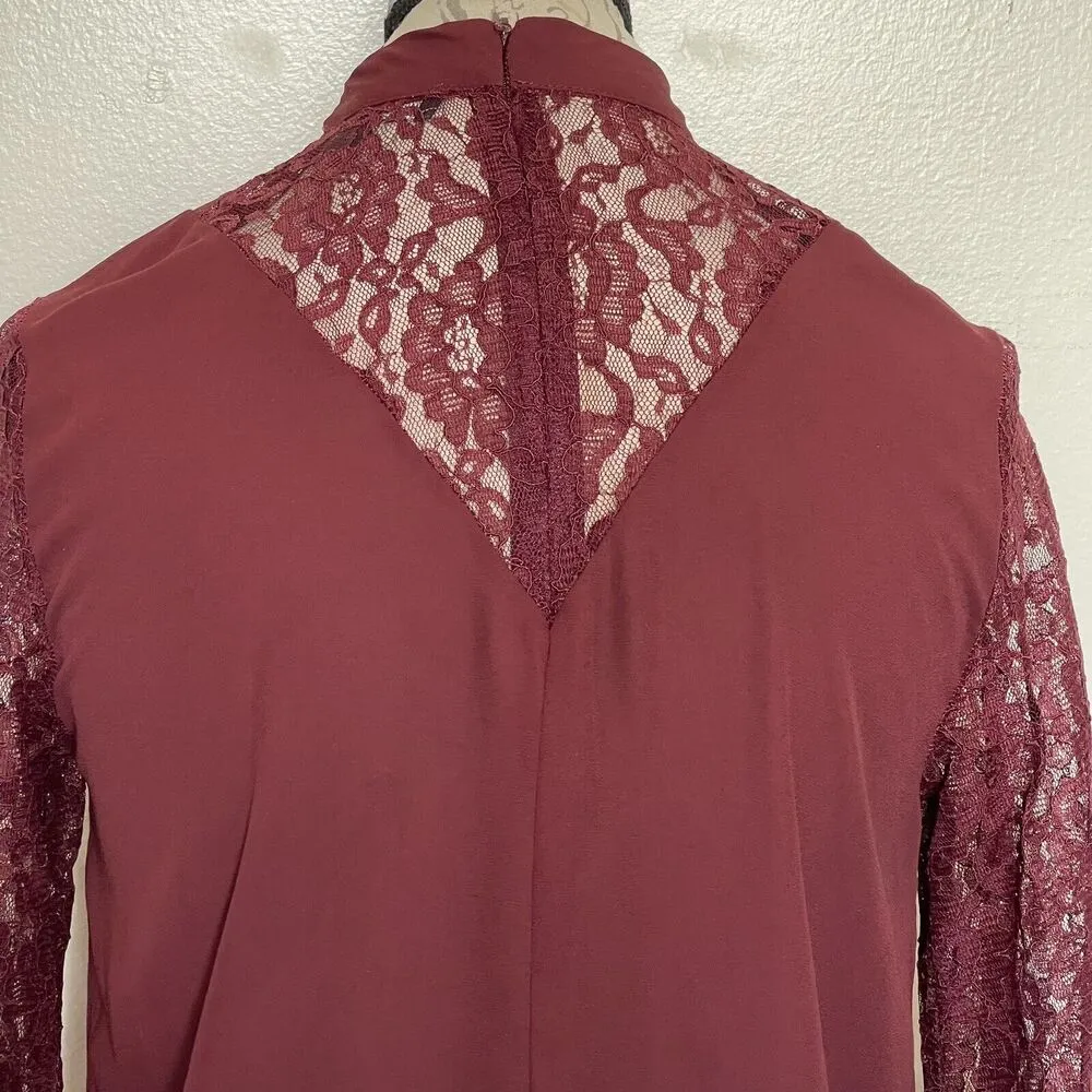 Primark Blouse Sz 4 Victorian Inspired  Lace Long Sleeve Romantic Evening Date - Image 7