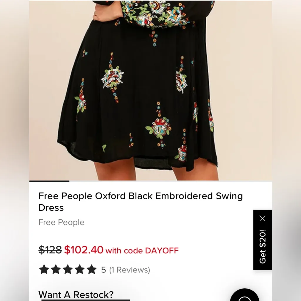 Free People Oxford Embroidered Mini Dress S Women Casual Long Sleeves. - Image 15