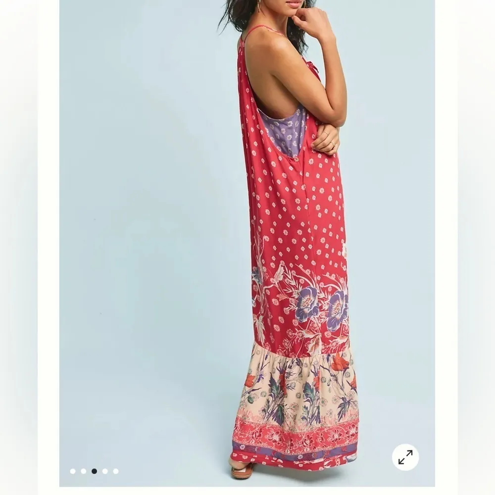 Maeve Anthropologie Kira Maxi Dress Medium women’s boho Floral Printed Summer - Image 2
