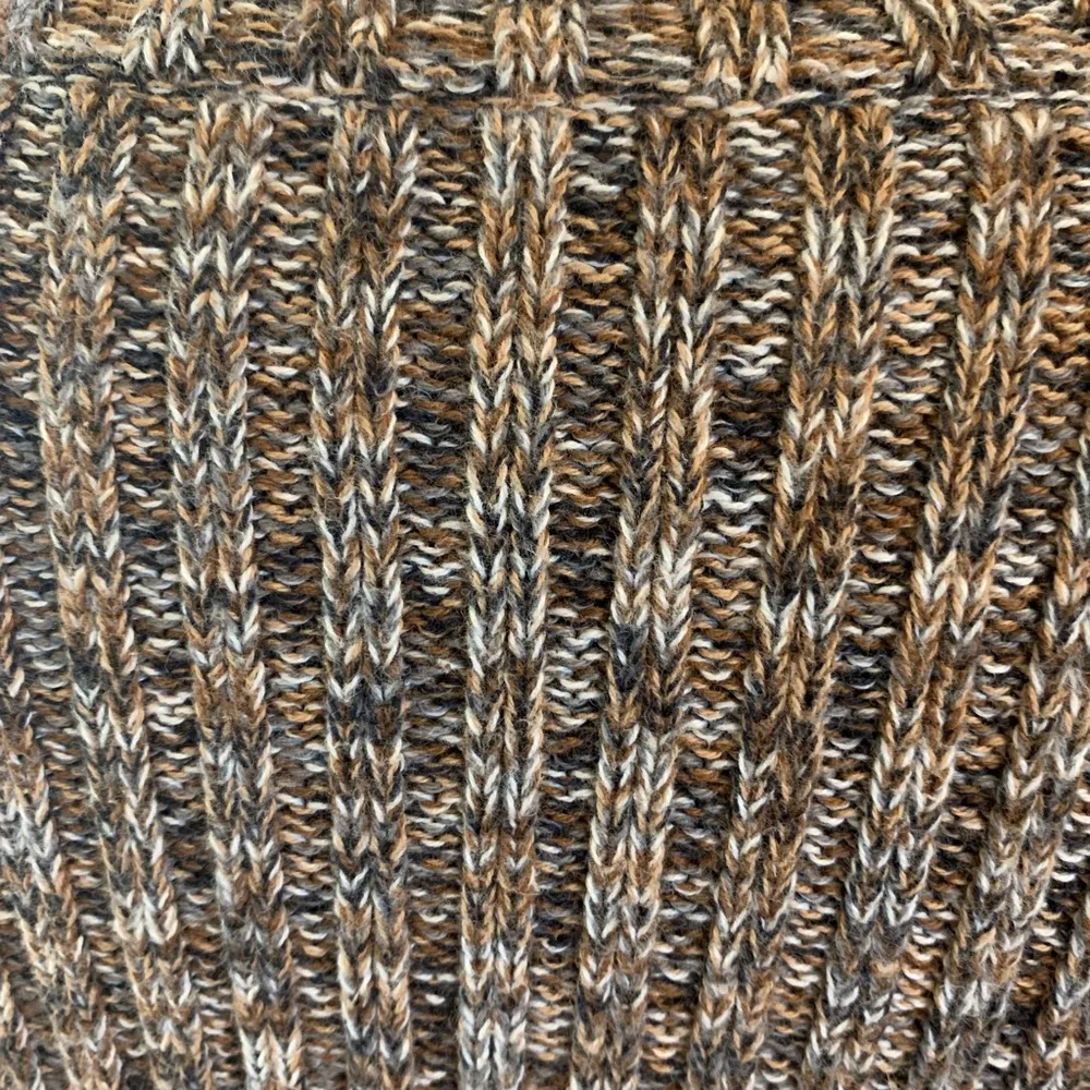 Comfy Warm Sweater Heather Brown Turtleneck Pullover Vintage Thick Crochet - Image 2