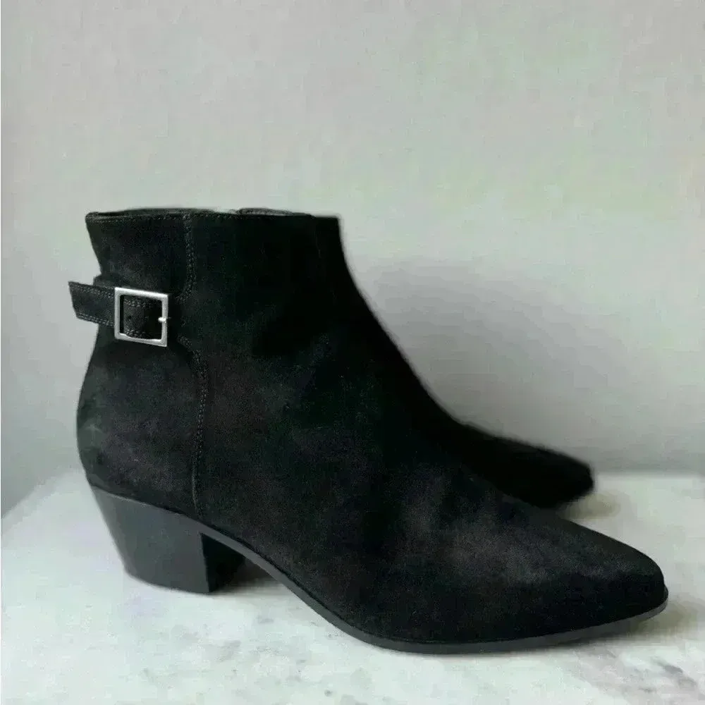 Saint Laurent Women’s Suede Black Ankle Boots Size‎ 6 - Image 2