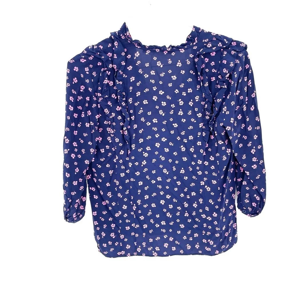 & Other Stories Ditsy Floral Print Ruffle Blouse Top - Image 6