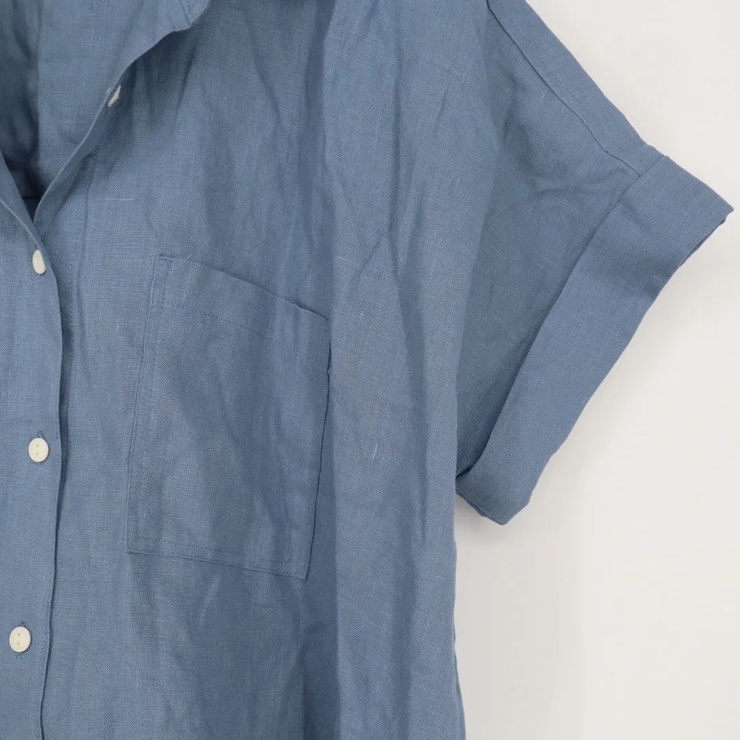 American Giant Easy Linen Shirt Breach Horizon Size L Made in USA Blue Size L - Image 4