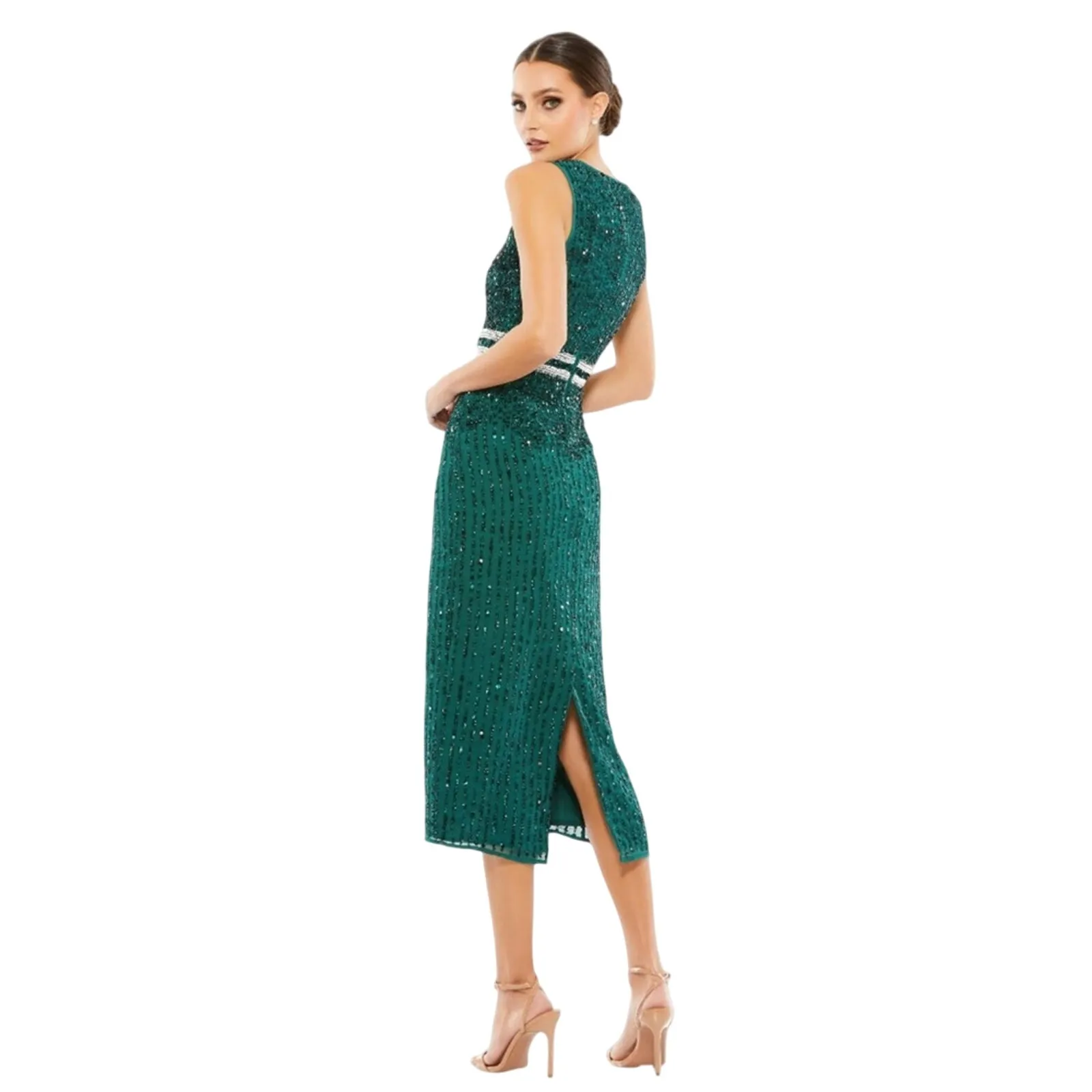 MAC DUGGAL 10509 Emerald High Neck Beaded Dress Size 6 New with Tag MSRP $298 - Image 6