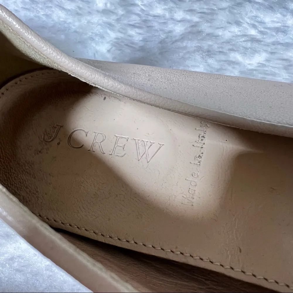 J Crew Darby Leather and Gold Studded Cap Toe Flats - Image 9