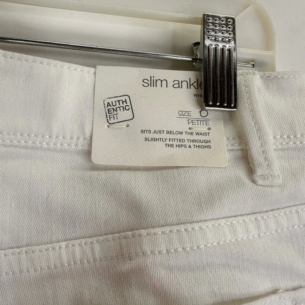 J. Jill White Authentic Fit Slim Ankle Jeans New with tags Size 6 Petite - Image 4