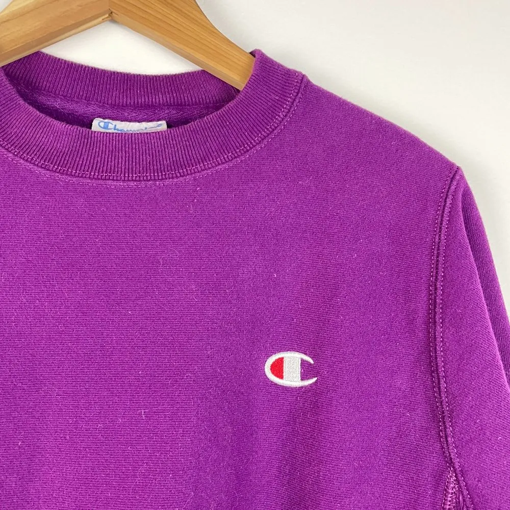 Vintage Champion Reverse Weave Crewneck Purple Sweatshirt - Size XS - Image 3