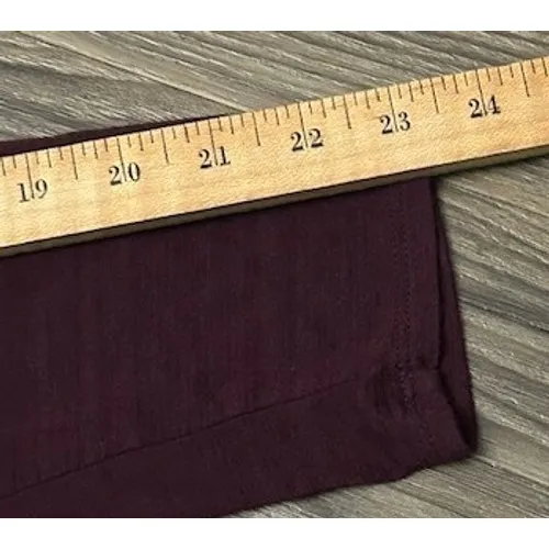 Womens L Burgundy‎ Long Sleeve V-Neck Blouse Minimalist Office Business Casual - Image 13