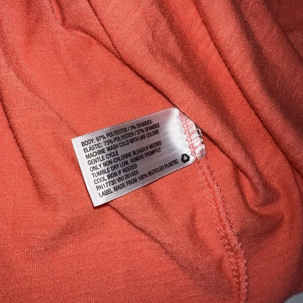 Wild Fable Womens Smocked Tank Top SZ XXL Orange Cropped Stretch Flowy Festival - Image 2