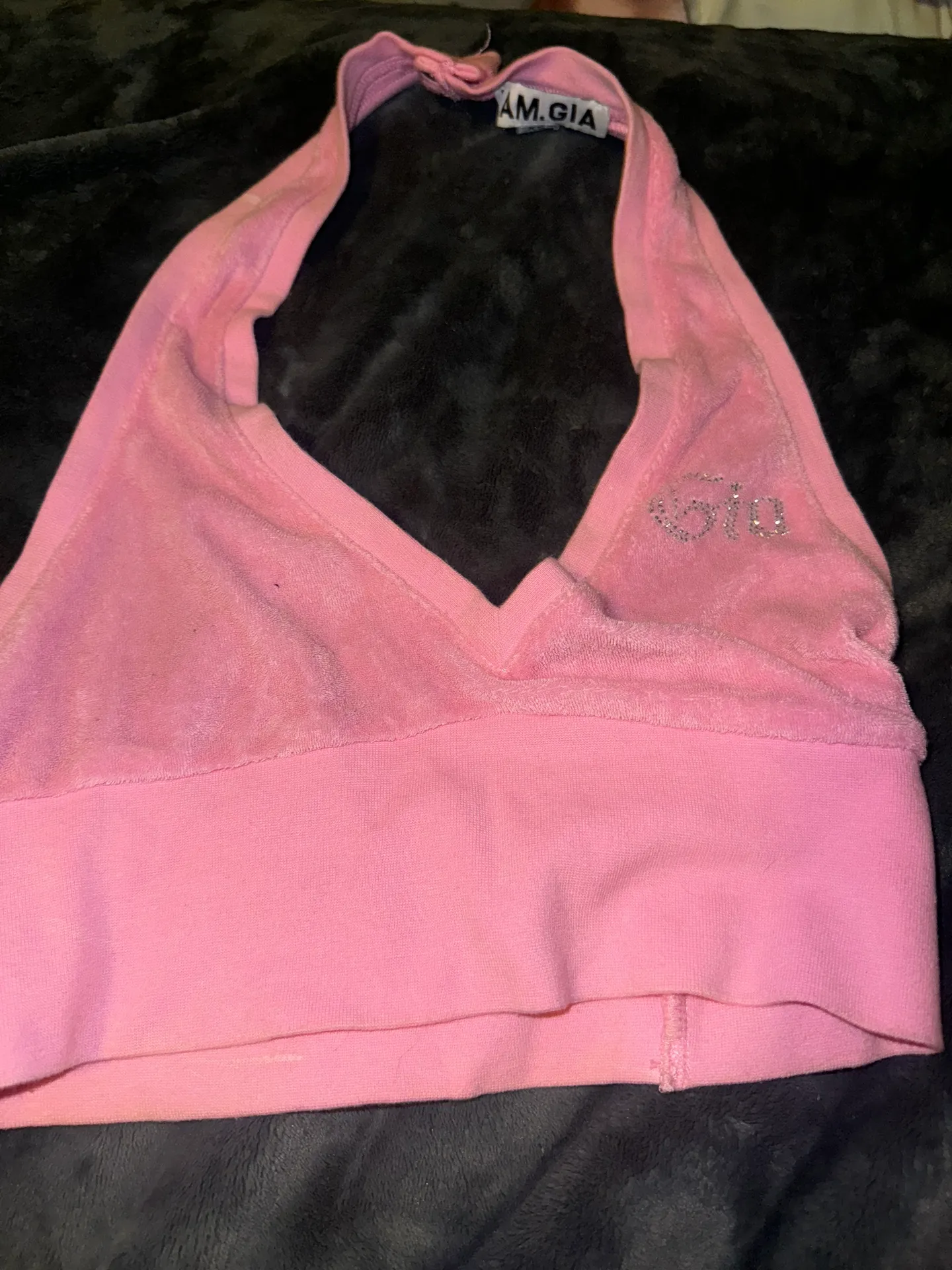 Iamgia Pink Halter Crop Top - Image 2