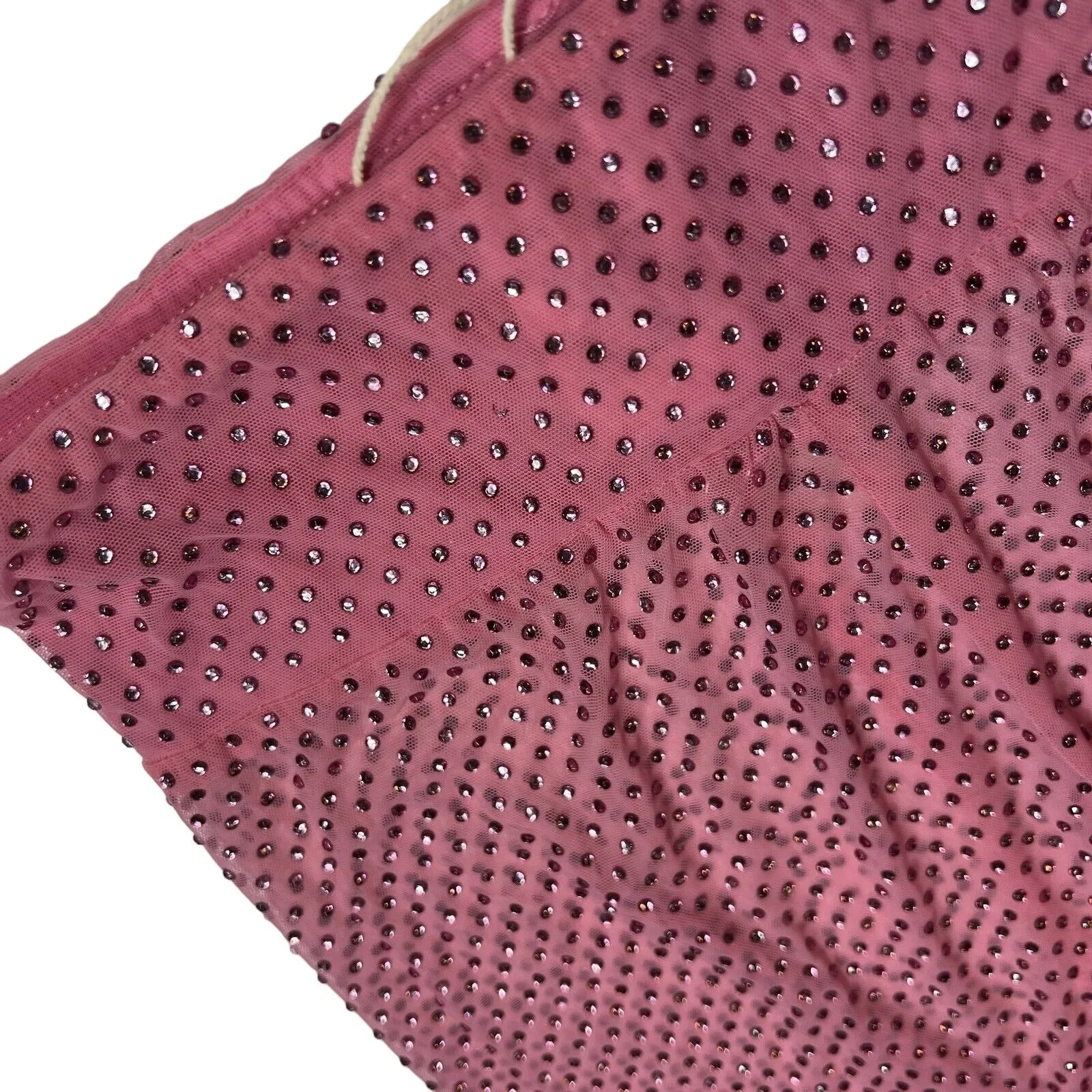 For‎ Love and Lemons Pink Sheer Rhinestone Kiara Shorts XXS New - Image 2