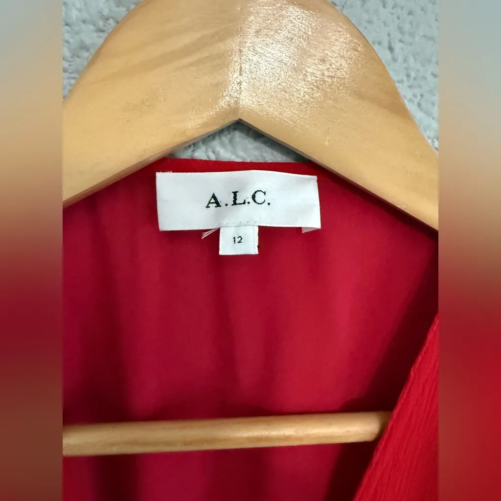 A.L.C. Isabelle Cut Out Silk Maxi Dress in Garnet Red Size 12 - Image 6