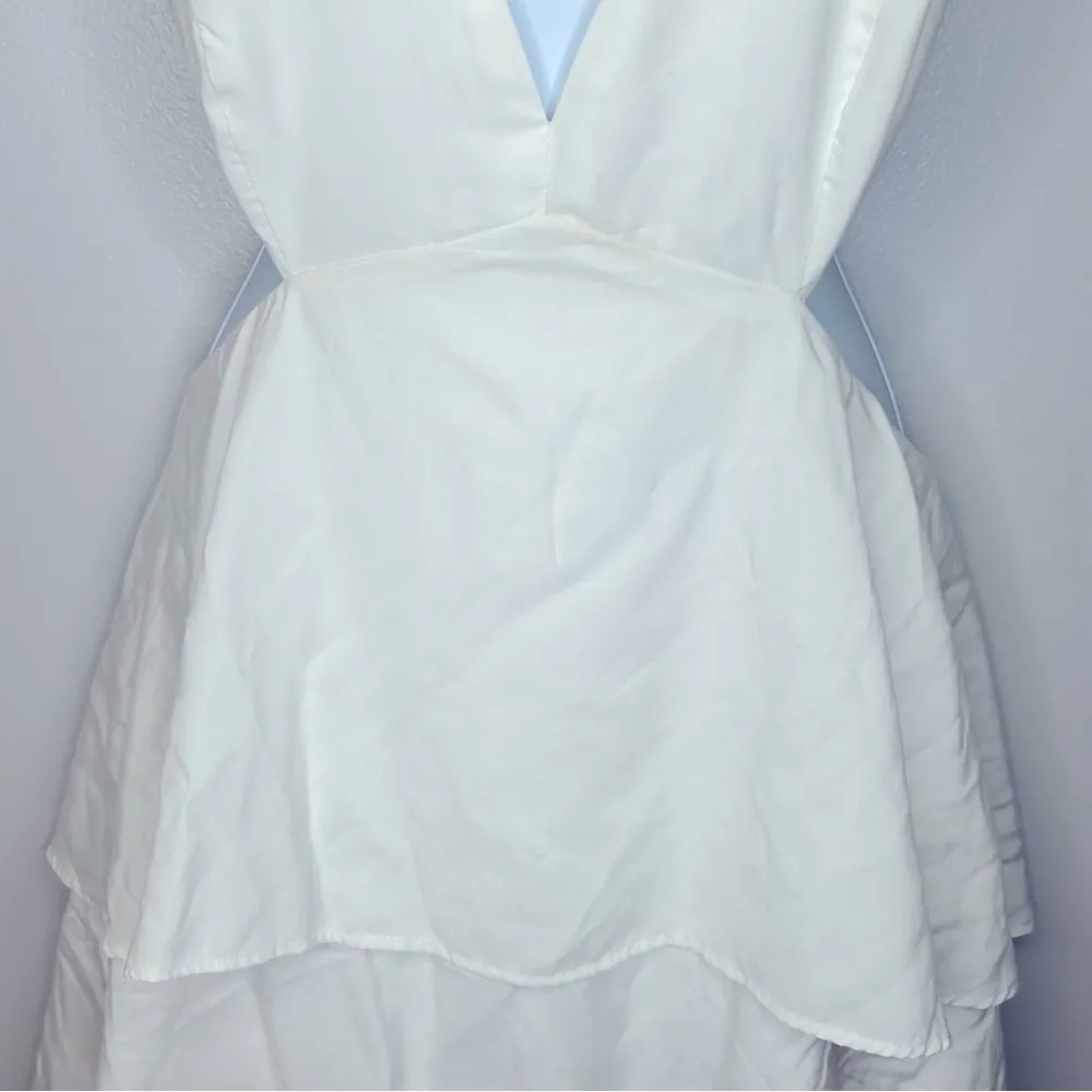 Bardot Cut-Out Tiered White Dress Size 8 - Image 8