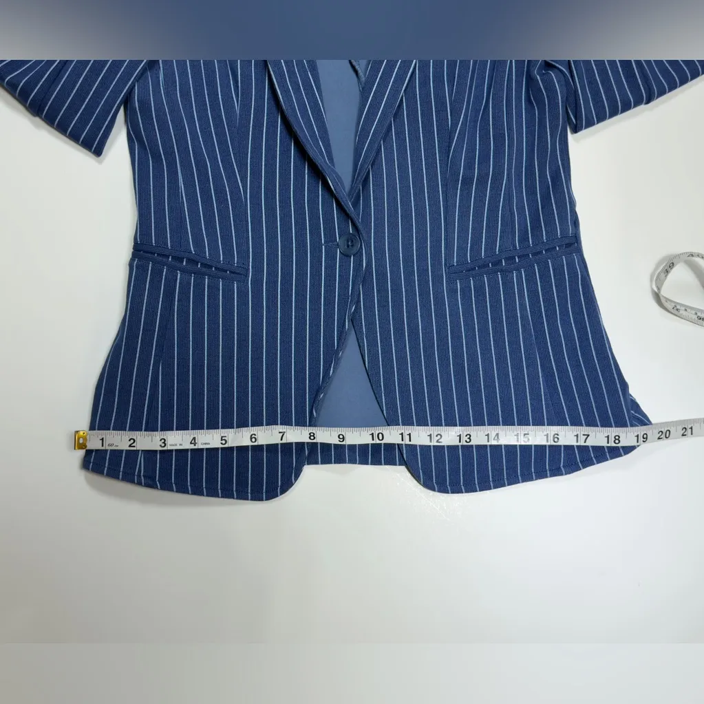 BETABRAND Blue Striped Women's Blazer 🤍💙 - Image 7