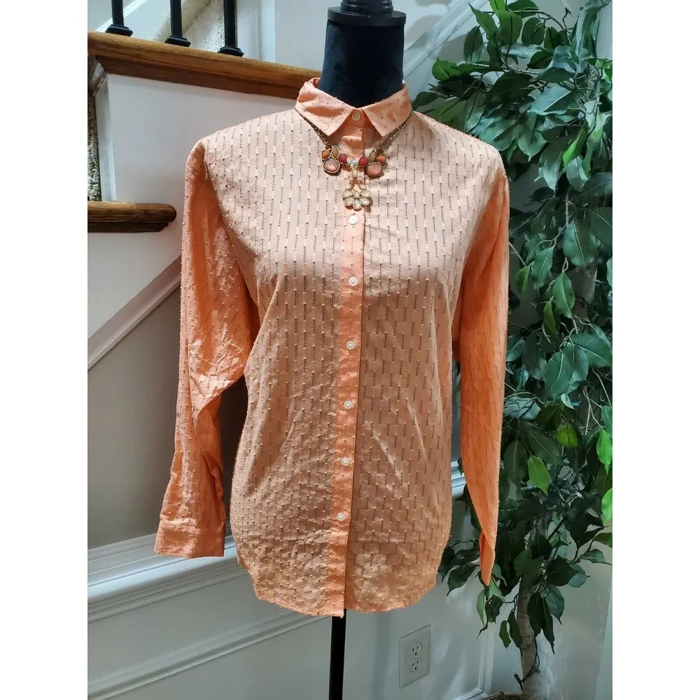 Loft Women's 100% Cotton Long Sleeve Collared Button Down Casual Shirt Medium - Image 11