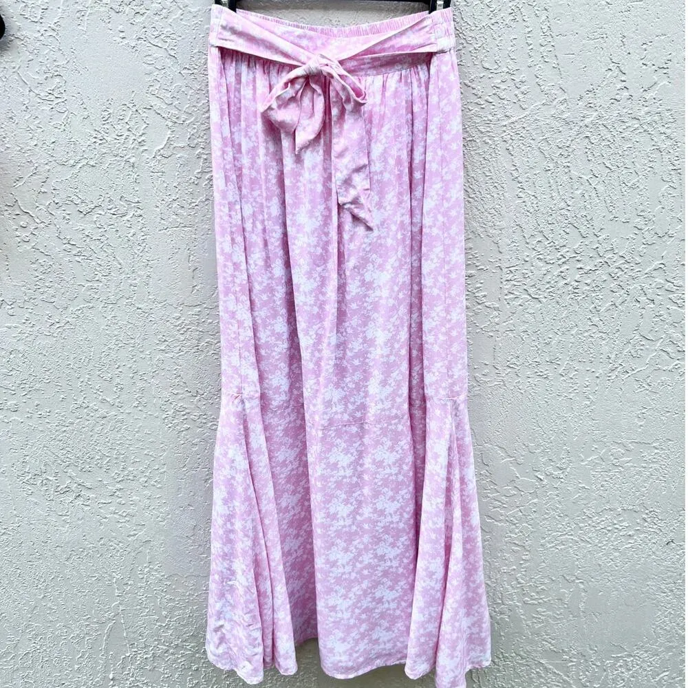 Krewe Du Q Floral Square Neck Crop Top & Maxi Skirt Set Pink Women Size Small - Image 7