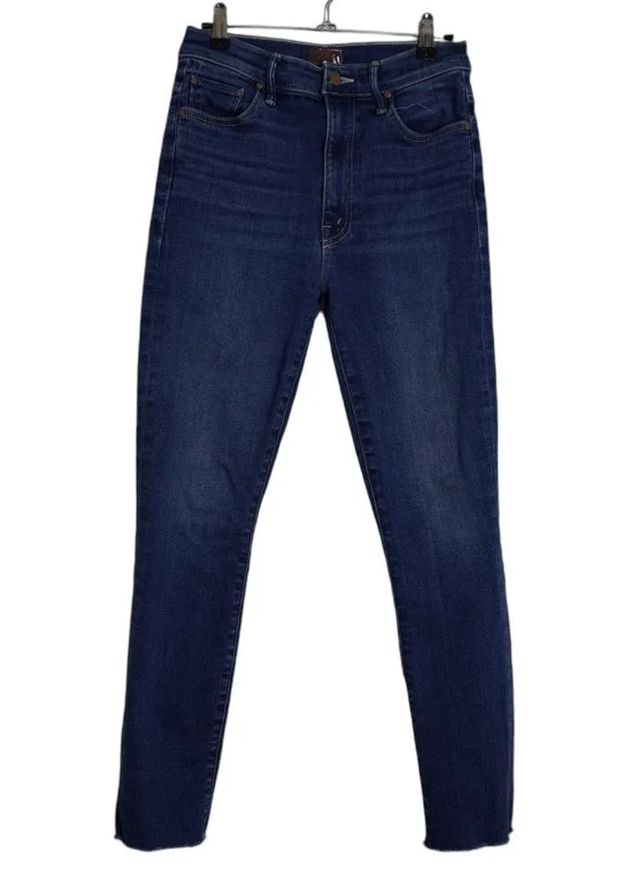 Mother The Swooner Ankle Fray Jeans Taxi! Blue Size 27 - Image 3