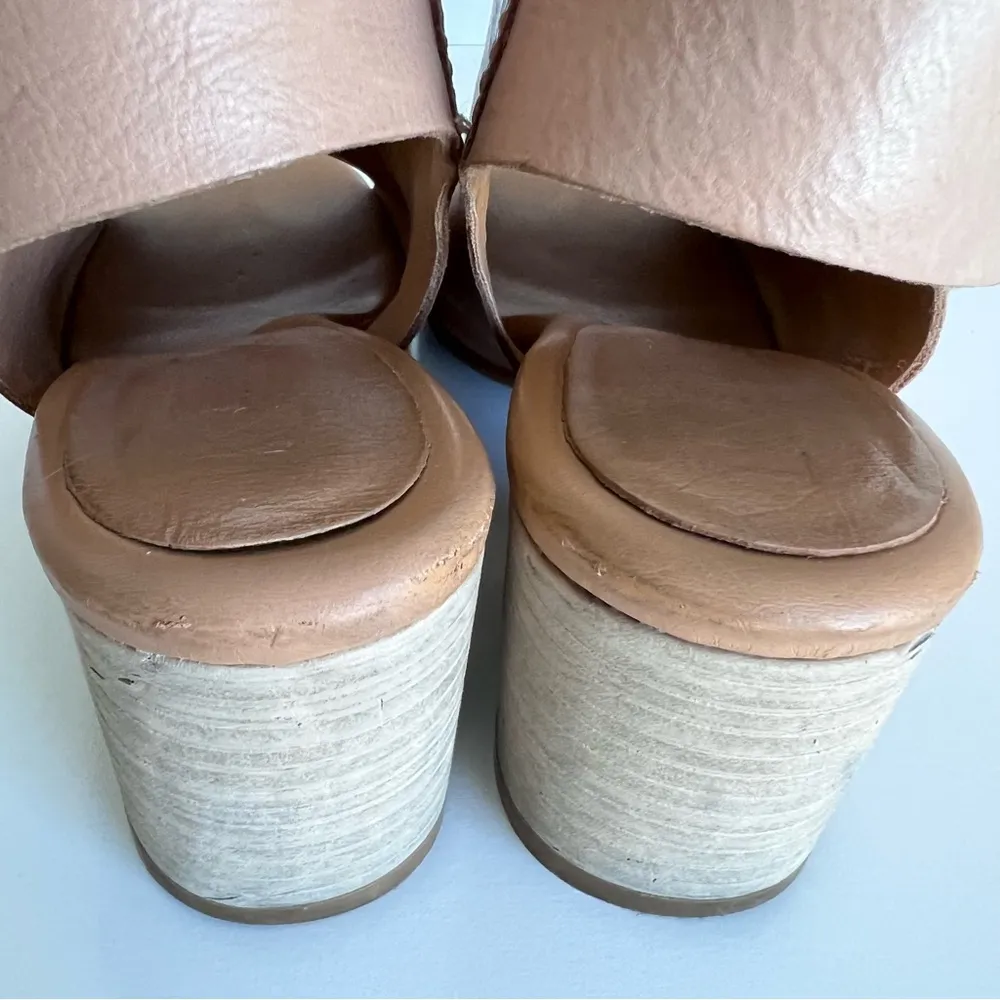 Kork-Ease Cayleigh Leather Peep Toe Wedge Sandal Heel - Image 6