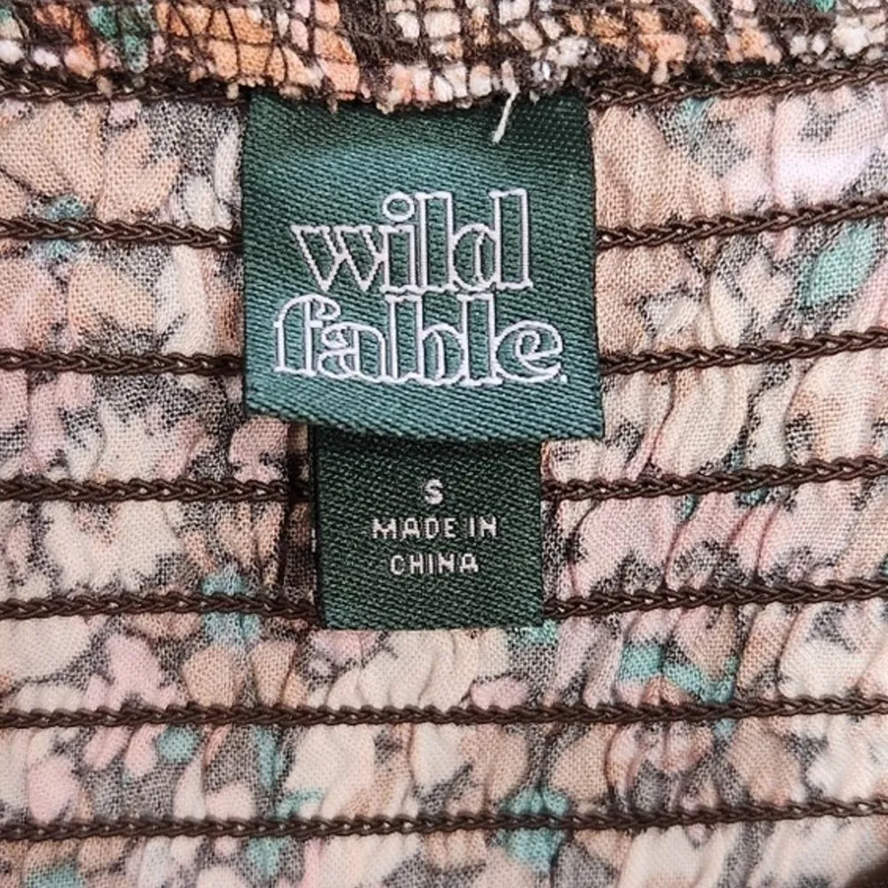 Wild Fable Floral Milkmaid Cottagecore Blouse Long Sleeves Square Neck Small - Image 6