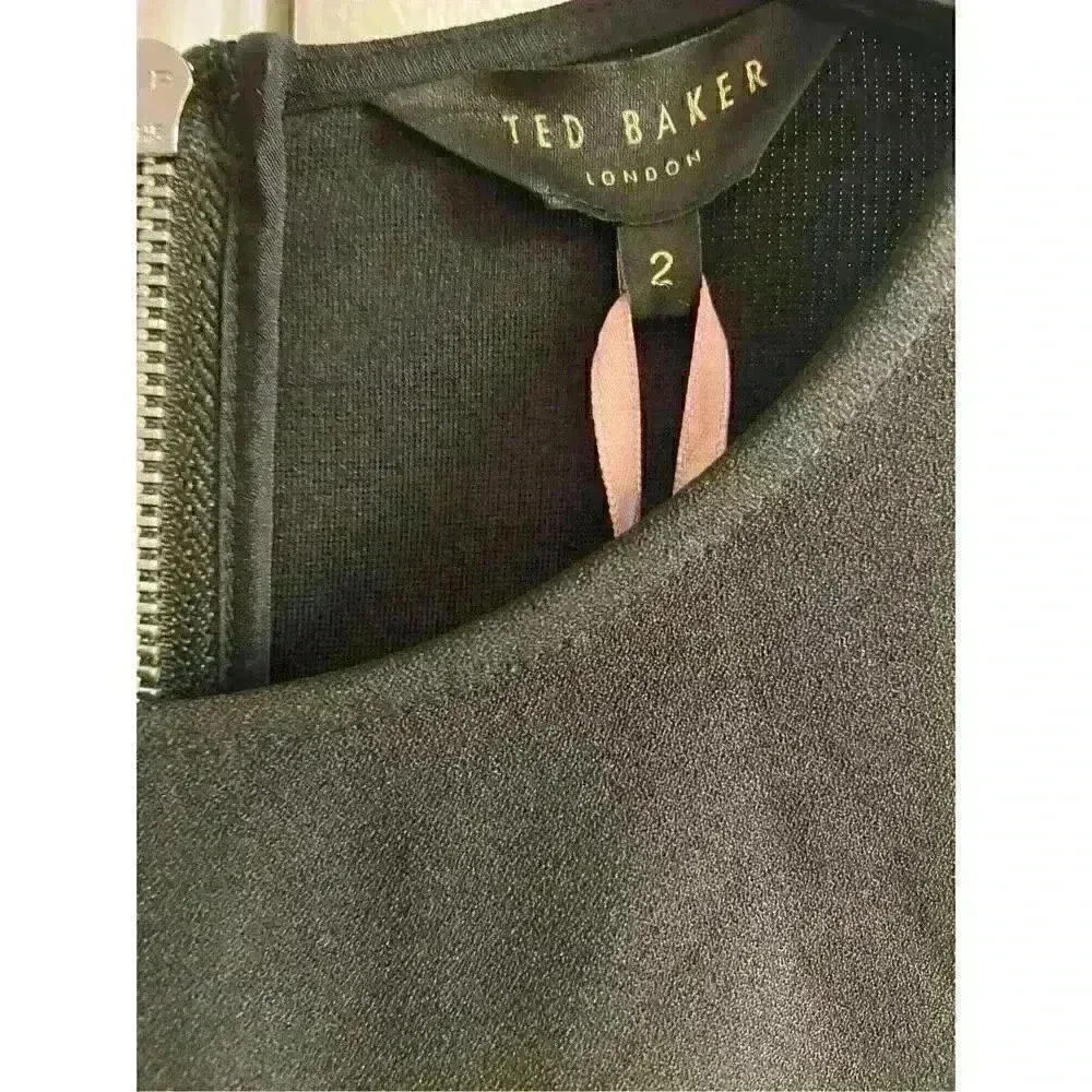 TED baker black double layer embellished tunic dress Sz 6‎ - Image 5