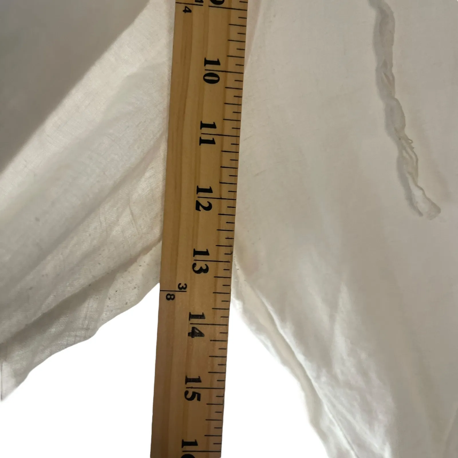 Ellen Tracy Size Medium Linen‎ White Flowy Lightweight Straight Leg Pants - Image 10