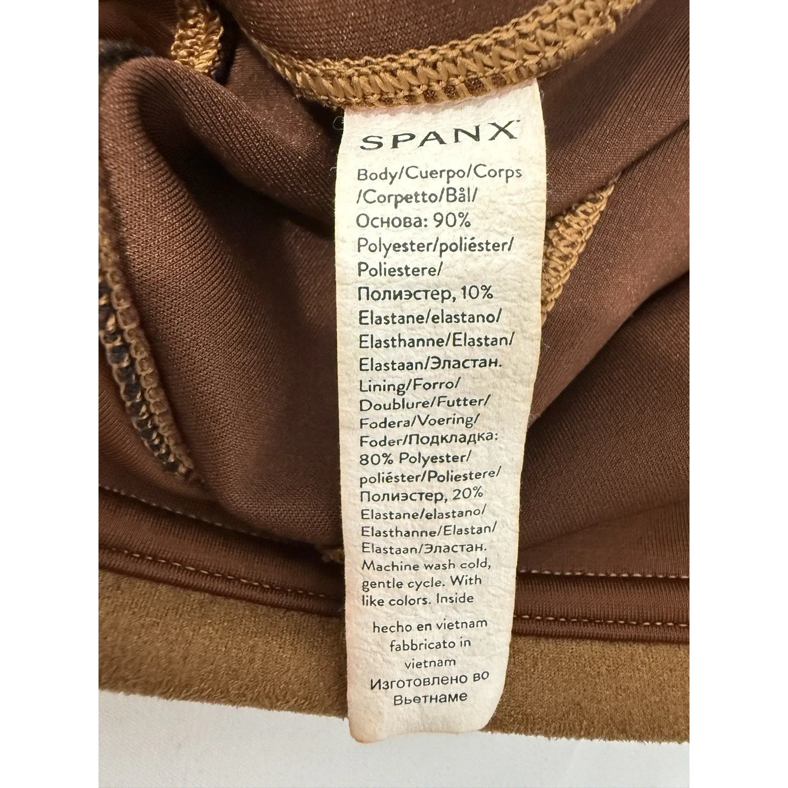 SPANX Women’s Velour Skinny Pants Full Length Lined Brown Size S - Image 11