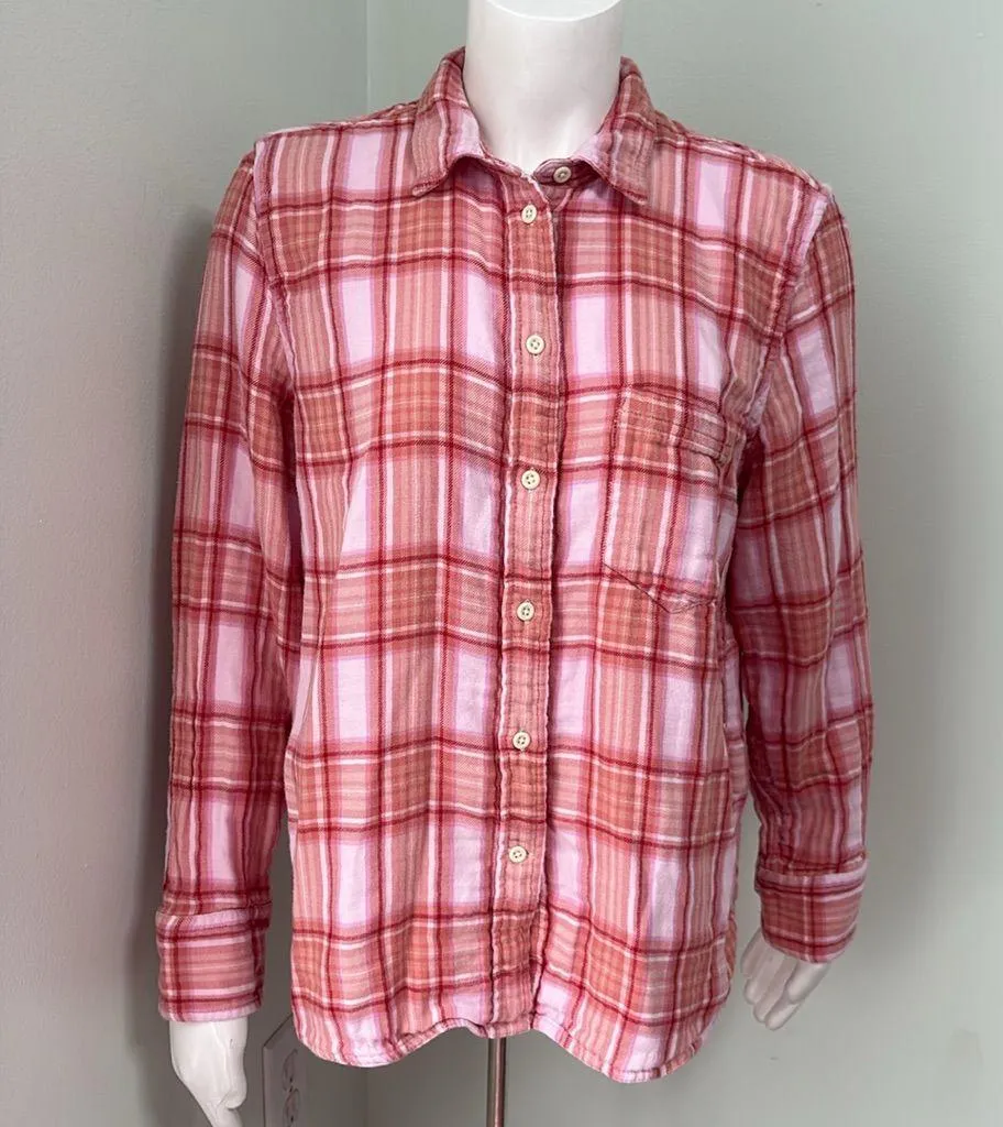 J. Crew Classic Fit Shirt Plaid in Blush Tartan size 14 - Image 6