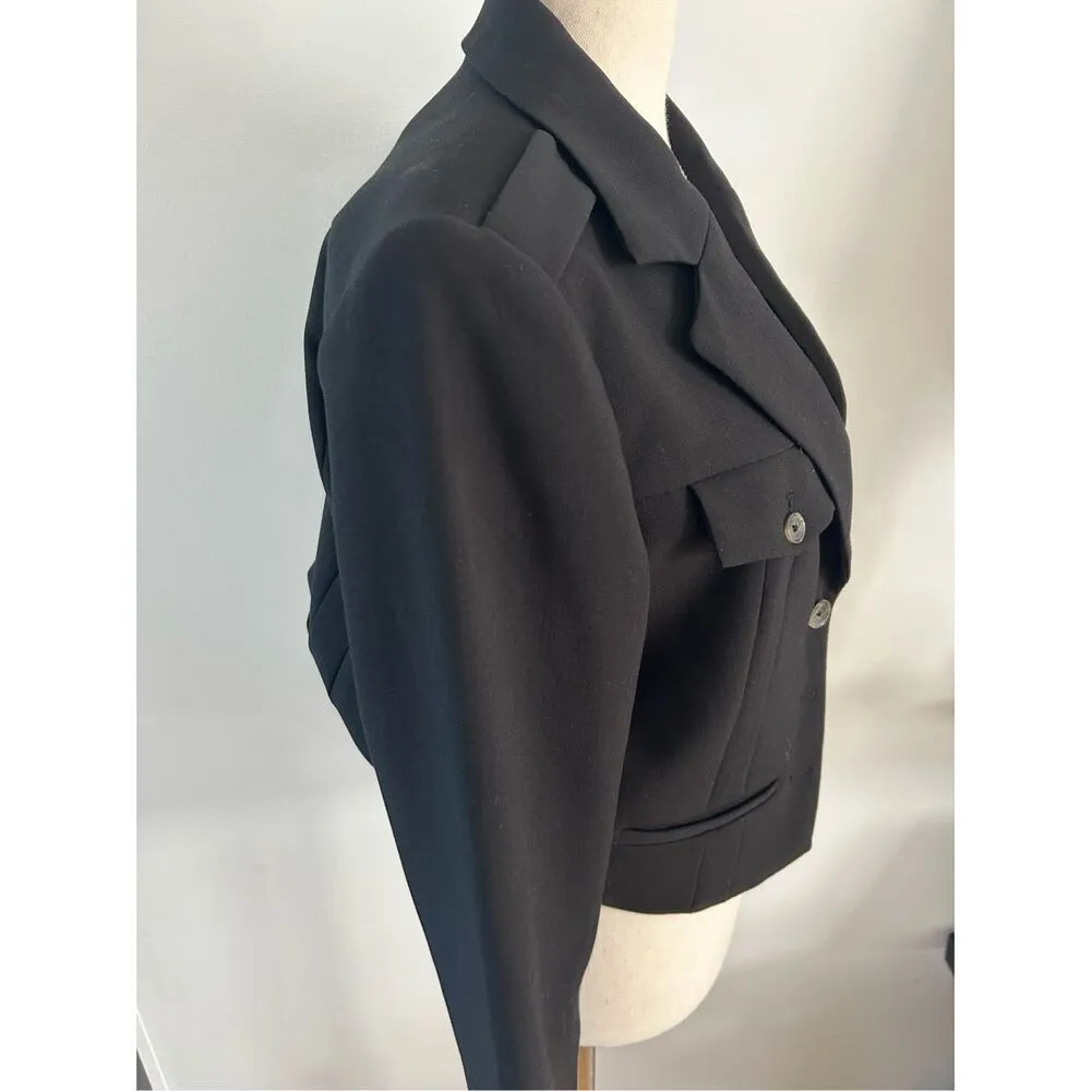 White House black market black blazer cut off size 10 - Image 2